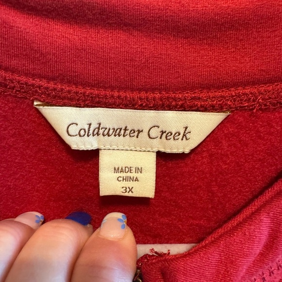 Coldwater Creek Full Zip Lightweight Jacket Front Pockets Maroon Plus Sz 3X - Picture 6 of 12